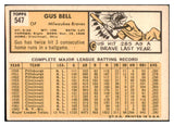 1963 Topps Baseball #547 Gus Bell Braves VG-EX 525146