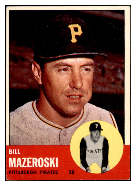 1963 Topps Baseball #323 Bill Mazeroski Pirates VG 525156