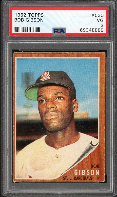 1962 Topps Baseball #530 Bob Gibson Cardinals PSA 3 VG 525199