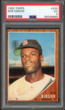 1962 Topps Baseball #530 Bob Gibson Cardinals PSA 3 VG 525199