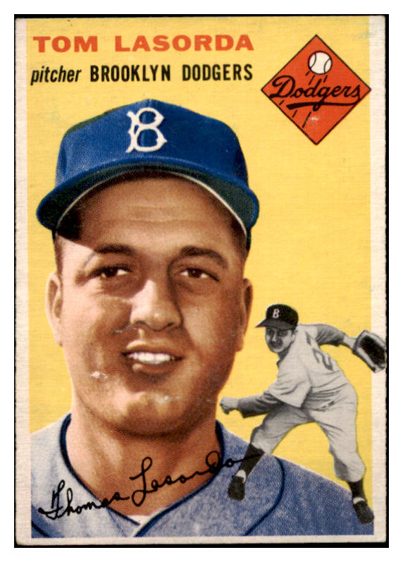 1954 Topps Baseball #132 Tom Lasorda Dodgers EX 525249