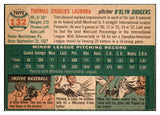 1954 Topps Baseball #132 Tom Lasorda Dodgers EX 525249