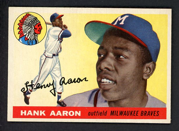1955 Topps Baseball #047 Hank Aaron Braves EX-MT/NR-MT 525275