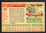 1955 Topps Baseball #047 Hank Aaron Braves EX-MT/NR-MT 525275