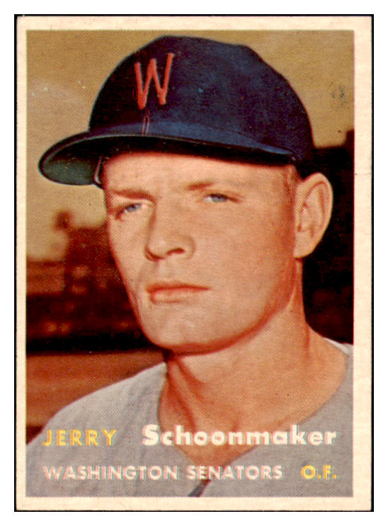 1957 Topps Baseball #334 Jerry Schoonmaker Senators EX-MT 525306