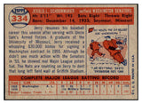 1957 Topps Baseball #334 Jerry Schoonmaker Senators EX-MT 525306