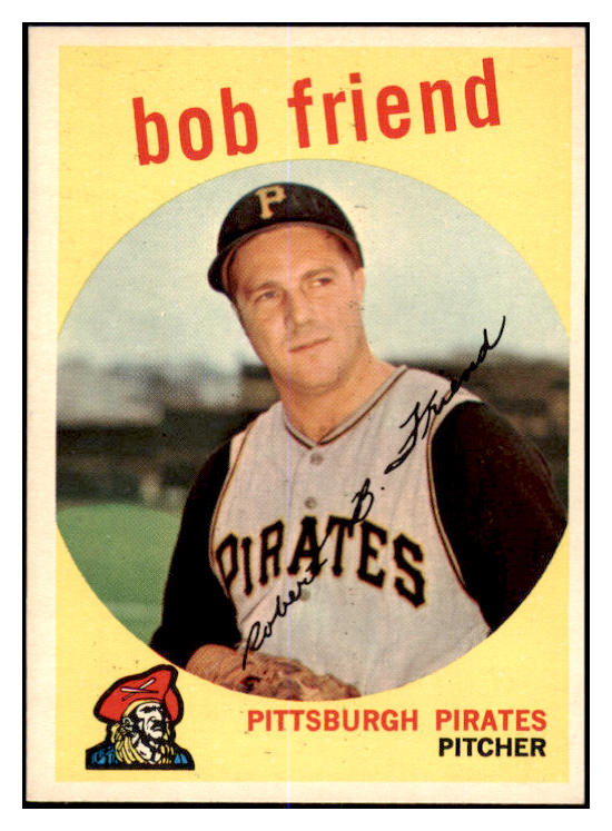 1959 Topps Baseball #460 Bob Friend Pirates EX-MT 525336
