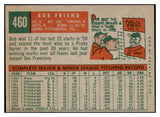 1959 Topps Baseball #460 Bob Friend Pirates EX-MT 525336
