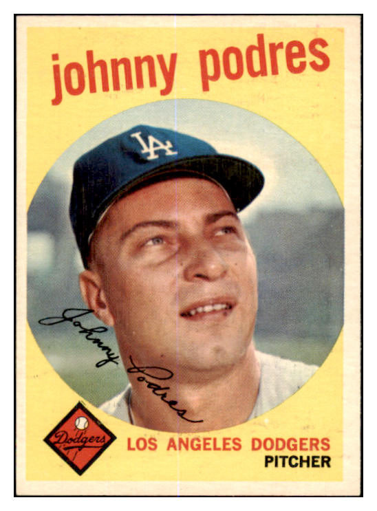 1959 Topps Baseball #495 Johnny Podres Dodgers EX-MT 525355
