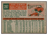 1959 Topps Baseball #287 Don Zimmer Dodgers EX-MT 525367