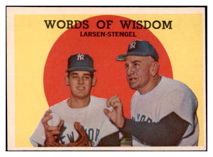 1959 Topps Baseball #383 Casey Stengel Don Larsen EX-MT 525370