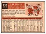 1959 Topps Baseball #526 Bob Speake Giants EX-MT 525389