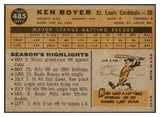 1960 Topps Baseball #485 Ken Boyer Cardinals EX-MT 525406