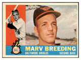 1960 Topps Baseball #525 Marv Breeding Orioles EX-MT 525447