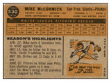 1960 Topps Baseball #530 Mike McCormick Giants EX-MT 525453