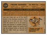 1960 Topps Baseball #538 Frank Barnes White Sox EX-MT 525456