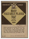1961 Topps Baseball #477 Nellie Fox MVP White Sox EX-MT 525482