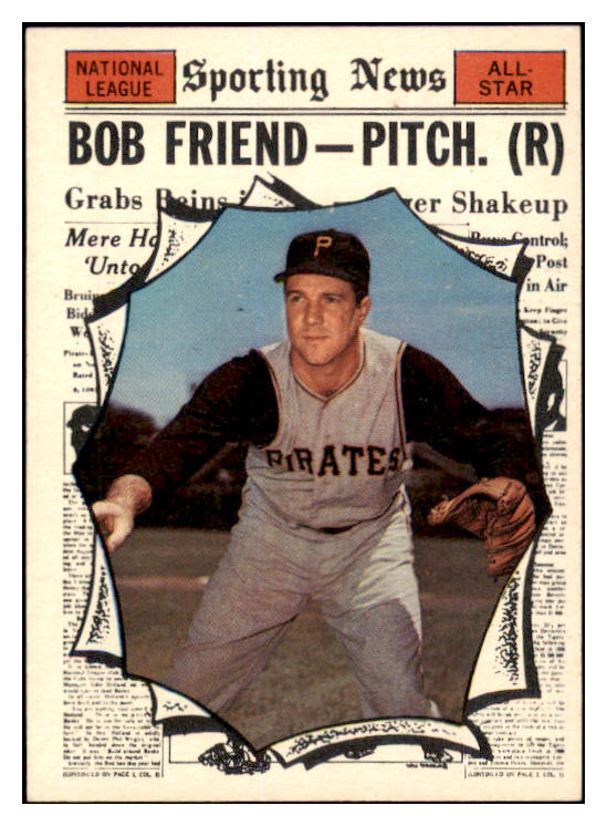 1961 Topps Baseball #585 Bob Friend A.S. Pirates EX-MT 525484