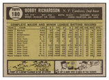 1961 Topps Baseball #180 Bobby Richardson Yankees EX-MT 525498