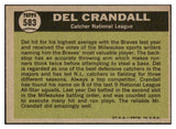 1961 Topps Baseball #583 Del Crandall A.S. Braves EX-MT 525527