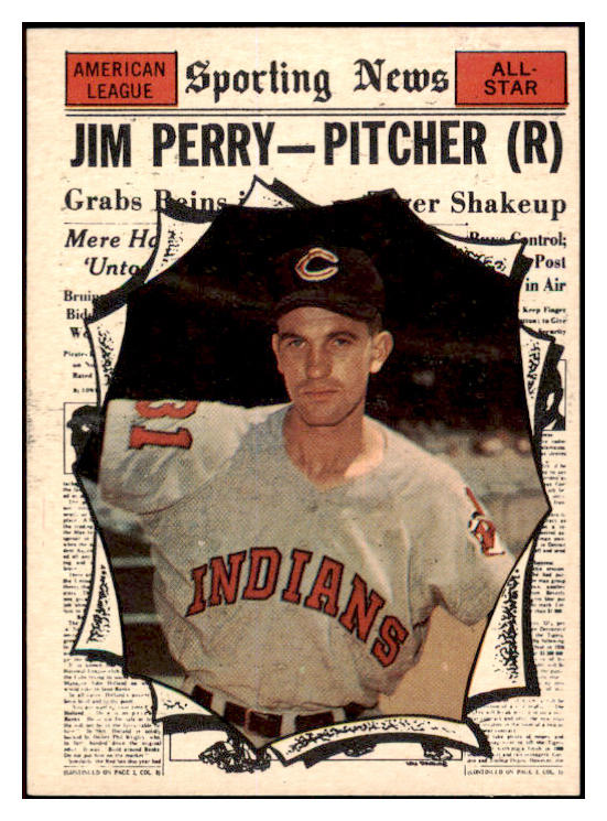 1961 Topps Baseball #584 Jim Perry A.S. Indians EX-MT 525528