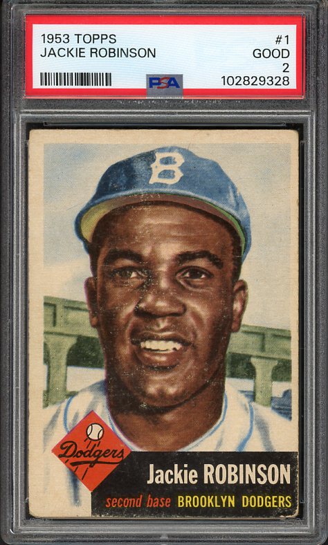 1953 Topps Baseball #001 Jackie Robinson Dodgers PSA 2 GD 525555