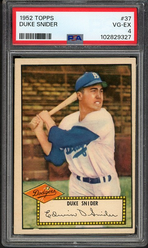 1952 Topps Baseball #037 Duke Snider Dodgers PSA 4 VG-EX Red 525574