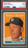 1958 Topps Baseball #150 Mickey Mantle Yankees PSA 2 GD 525575