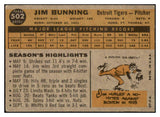 1960 Topps Baseball #502 Jim Bunning Tigers VG-EX 525602