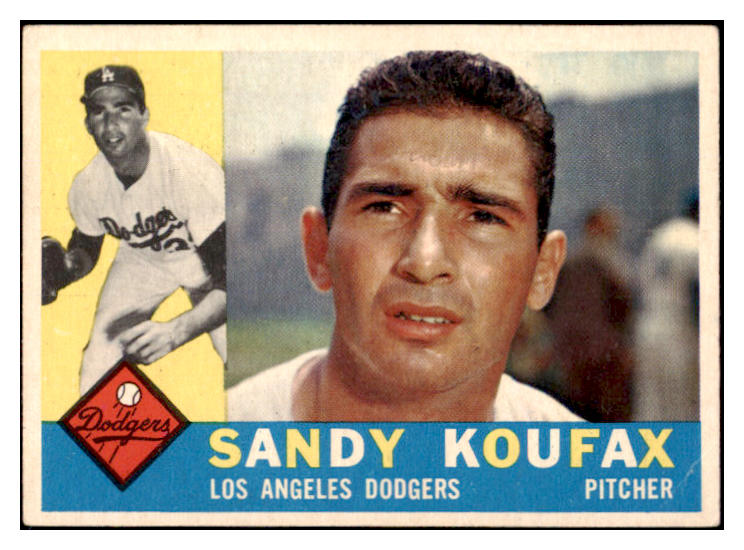 1960 Topps Baseball #343 Sandy Koufax Dodgers VG-EX corner crease 525606