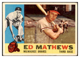 1960 Topps Baseball #420 Eddie Mathews Braves VG-EX 525607