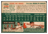 1954 Topps Baseball #102 Gil Hodges Dodgers Good 525635