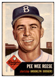 1953 Topps Baseball #076 Pee Wee Reese Dodgers VG-EX 525644