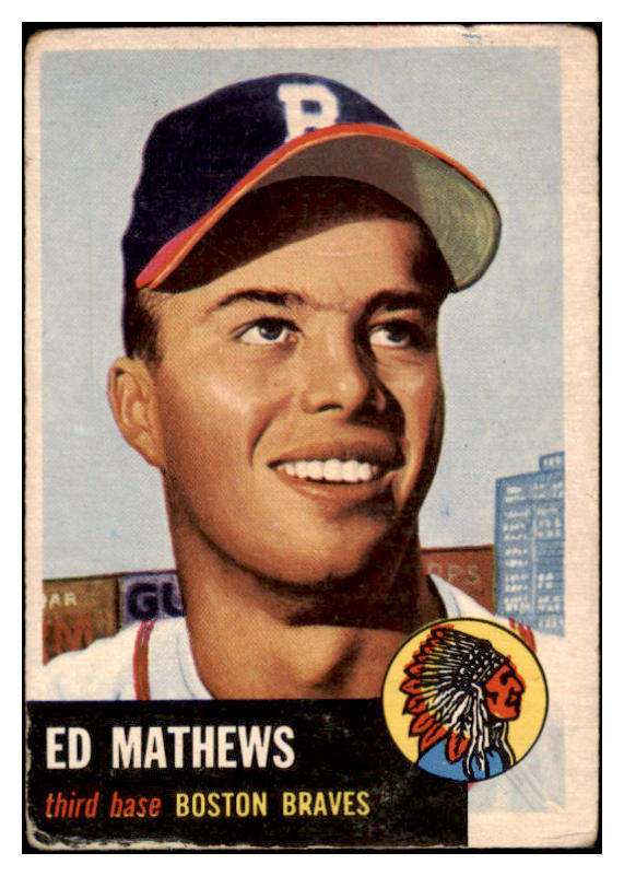 1953 Topps Baseball #037 Eddie Mathews Braves GD-VG 525647