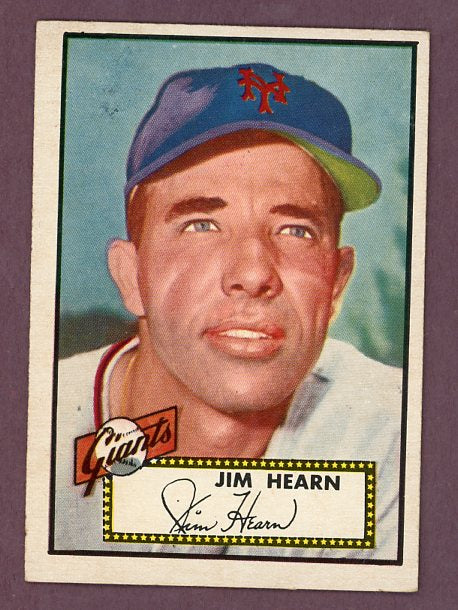 1952 Topps Baseball #337 Jim Hearn Giants Good ink back 525979