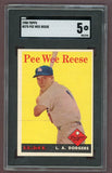 1958 Topps Baseball #375 Pee Wee Reese Dodgers SGC 5 EX 526009