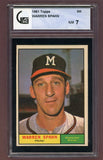 1961 Topps Baseball #200 Warren Spahn Braves GAI 7 NM 526047