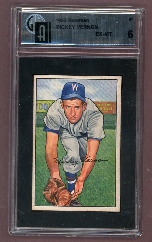 1952 Bowman Baseball #087 Mickey Vernon Senators GAI 6 EX-MT 526114