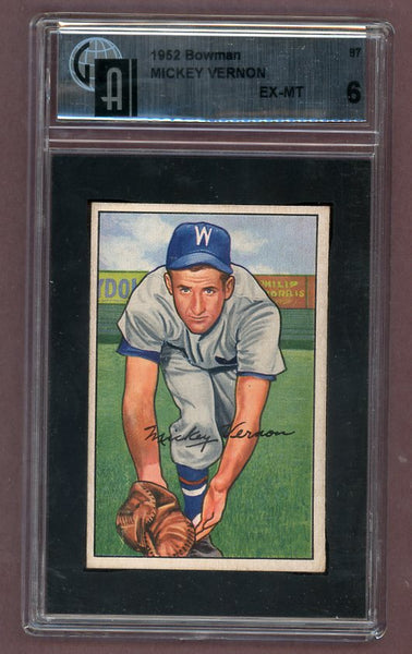 1952 Bowman Baseball #087 Mickey Vernon Senators GAI 6 EX-MT 526114