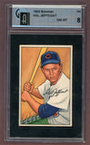 1952 Bowman Baseball #104 Hal Jeffcoat Cubs GAI 8 NM/MT 526116