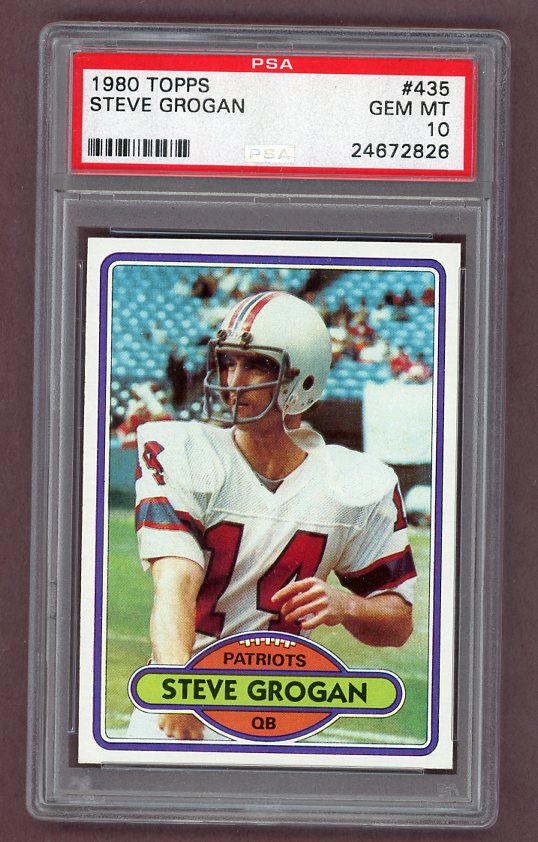 1980 Topps Football #435 Steve Grogan Patriots PSA 10 GEM MINT 526127