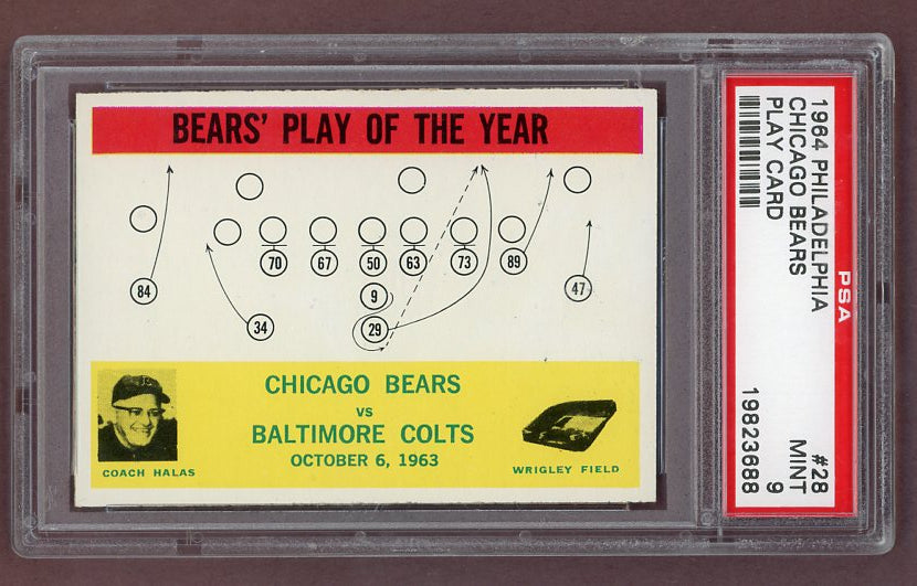 1964 Philadelphia Football #028 George Halas Bears PSA 9 MINT 526133