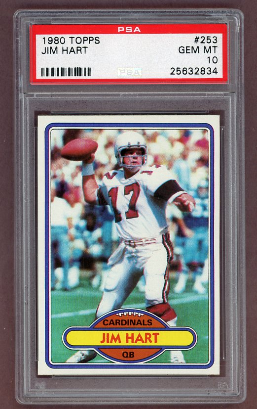 1980 Topps Football #253 Jim Hart Cardinals PSA 10 GEM MINT 526134