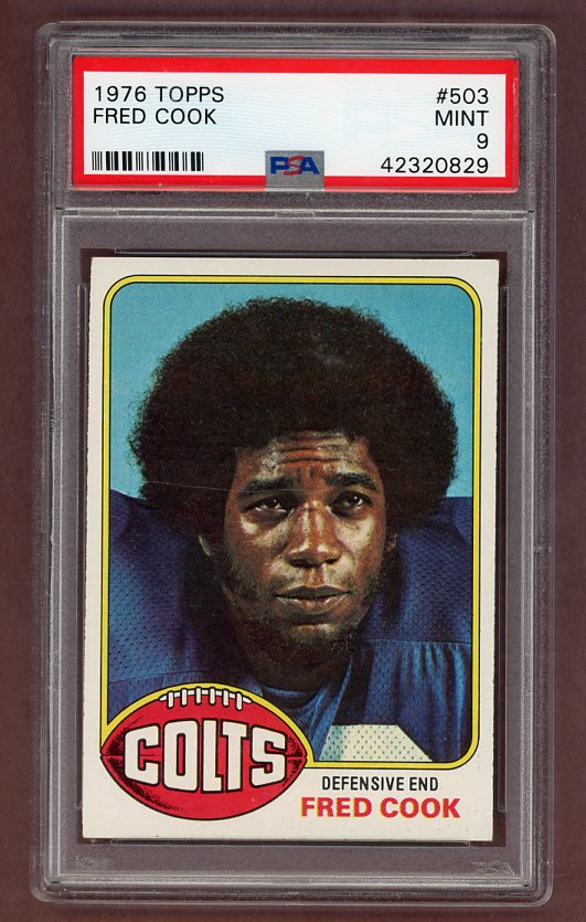 1976 Topps Football #503 Fred Cook Colts PSA 9 MINT 526149