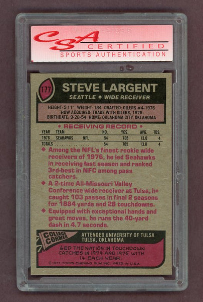 1977 Topps Football #177 Steve Largent Seahawks CSA 8 NM/MT 526160
