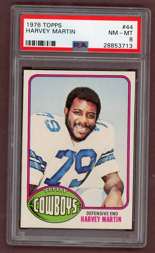 1976 Topps Football #044 Harvey Martin Cowboys PSA 8 NM/MT 526216