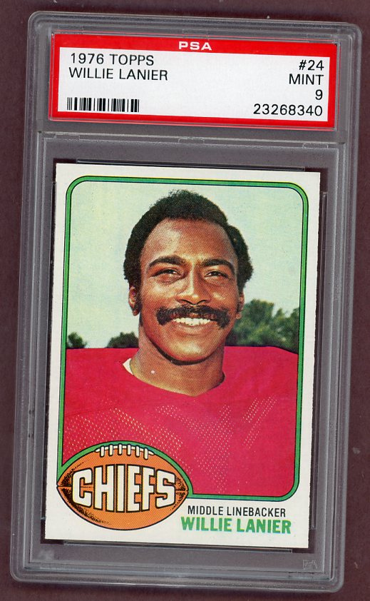1976 Topps Football #024 Willie Lanier Chiefs PSA 9 MINT 526228