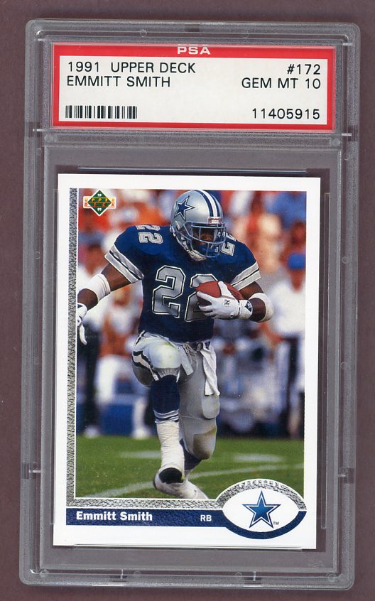 1991 Upper Deck #172 Emmitt Smith Cowboys PSA 10 GEM MINT 526231
