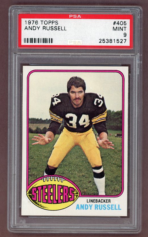 1976 Topps Football #405 Andy Russell Steelers PSA 9 MINT 526249