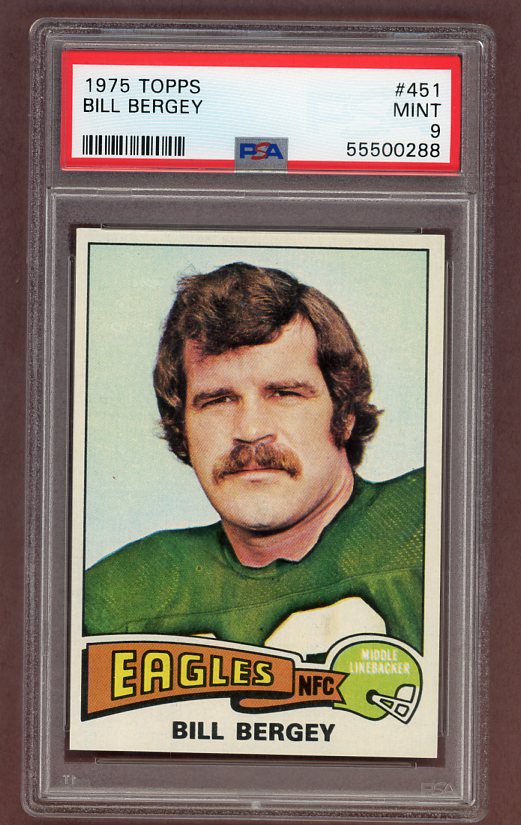 1975 Topps Football #451 Bill Bergey Eagles PSA 9 MINT 526262